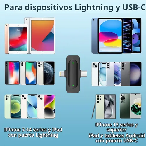 Vista 8 de Micrófono Lavalier inalámbrico para iPhone, Android y iPad, mini micrófono de teléfono con cancelación de ruido, USB C, micrófono de solapa Lav