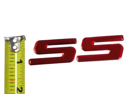 Vista 2 de VMS RACING Emblema de aluminio rojo Camaro SS 2010-2015 para guardabarros, tapa de maletero y más