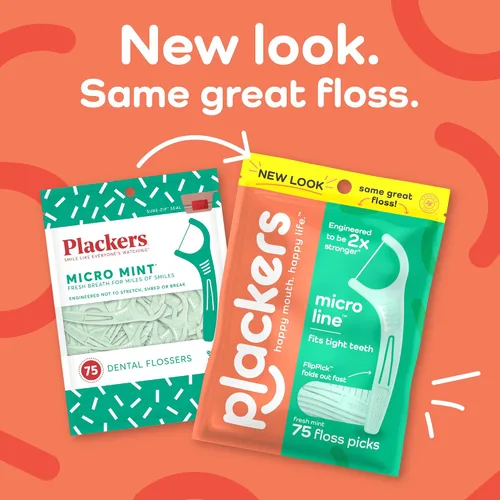 Vista 2 de Plackers Micro Mint - Púas de hilo dental, 90 unidades, paquete de 3
