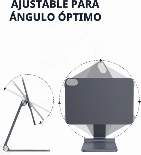 Vista 2 de LULULOOK Soporte magnético plegable para iPad mini 7 A17 Pro/Mini 6 de 8.3 pulgadas (2024/2021), Soporte de mesa ajustable para tablet, Soporte