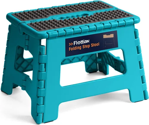 Vista 20 de Flottian Taburete plegable de 13 pulgadas para adultos y niños con capacidad para hasta 300 libras, taburetes plegables antideslizantes con asa