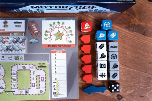Vista 5 de Motor City, un juego de mesa estratégico y escritura sobre la construcción de automóviles en Detroit - 25th Century