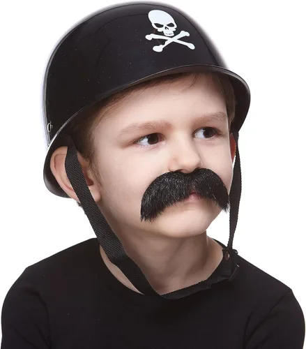 Vista 3 de Mustaches Bigote falso, autoadhesivo, novedad, pelo falso facial de morsa pequeña, accesorio de disfraz para niños, color negro brillante