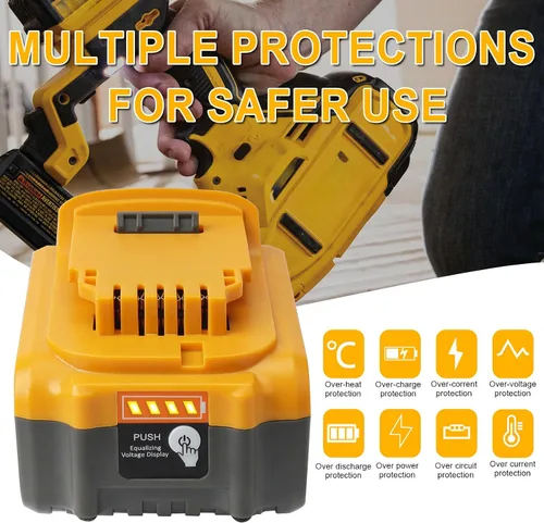 Vista 8 de waitley Batería de repuesto de 20V 6.0Ah compatible con herramientas Dewalt