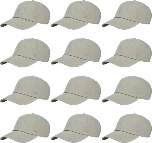 Vista 78 de Gelante Gorras de béisbol 100% algodón liso en blanco tamaño ajustable al por mayor a granel de 12