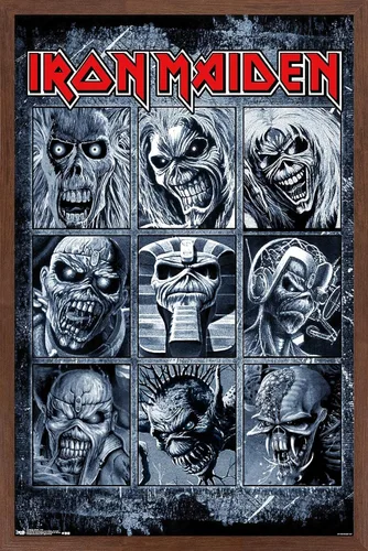 Vista 16 de Trends International Iron Maiden - Grid Wall Poster, 14.725" x 22.375", Barnwood Framed Version