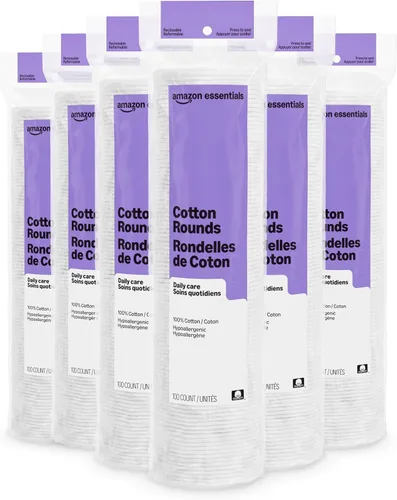 Vista 6 de Amazon Essentials Redondas 100% algodón, 100 unidades (anteriormente Amazon Basics)