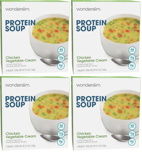 Vista 10 de Mezcla para sopa dietética WonderSlim de alto contenido de proteínas High Protein Soup w/ 12g Protein, 80 Cal, 0g Fat, 7g Net Carbs, GLP-1