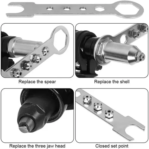 Vista 5 de Kit adaptador de pistola remachadora eléctrica profesional, kit adaptador de pistola remachadora PopElectric 2026, herramienta inalámbrica