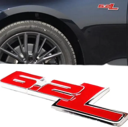 Vista 7 de 2 emblemas de 6.2L con logotipo 3D para el capó, compatible con Silverado 1500 2500HD (negro brillante)