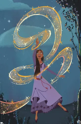 Vista 11 de Trends International Disney Wish - Póster de collage de 6 (Asha), póster de pared, 22.4 pulgadas de largo x 14.7 pulgadas, versión enmarcada