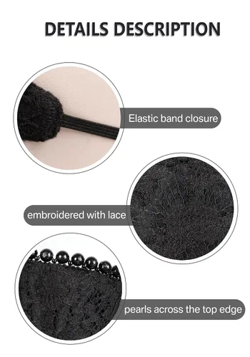 Vista 2 de PROCOS Tudor - Capucha francesa para accesorios de disfraz de Anne Bolena negro (A-Black1)