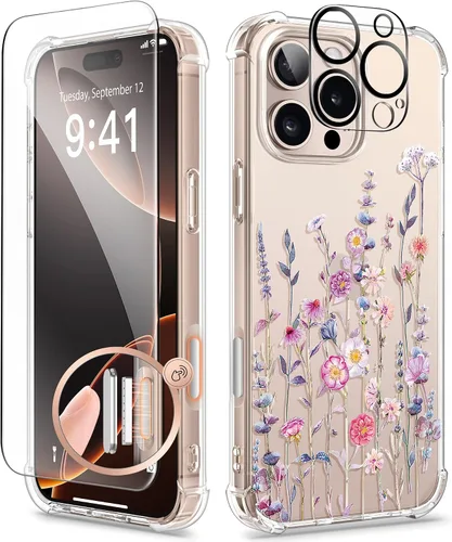 Vista 161 de GVIEWIN - Funda para iPhone 11 con protector de pantalla + protector de lente de cámara, cubierta protectora transparente suave de poliuretano
