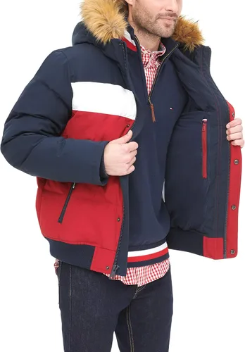 Vista 7 de Tommy Hilfiger Chaqueta bomber de esnórquel acolchada de tela ártica para hombre