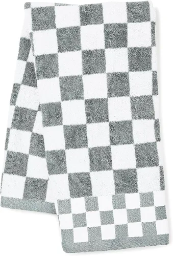 Vista 11 de MACKENZIE-CHILDS Toalla de mano, bonita toalla de mano decorativa para baño y cocina, cuadros negros y blancos