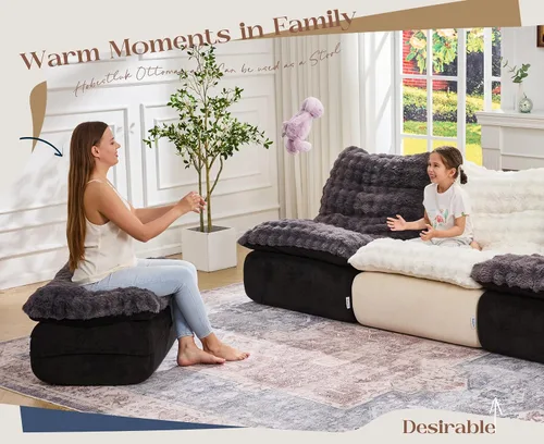 Vista 5 de Hobestluk - Sofá de espuma para espacios pequeños, sofás cómodos con reposapiés, sofá reclinable, sofás pequeños para sala de estar, dormitorio