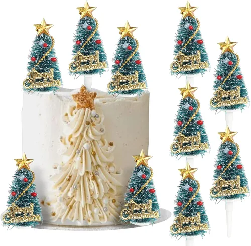 Vista 27 de Rsstarxi Paquete de 24 Adornos para Cupcakes Oh Baby de Navidad con Purpurina, Sombreros de Navidad, Palillos para Cupcakes de Baby Shower para Baby