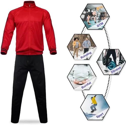 Vista 3 de AKsit Conjunto deportivo de 2 piezas con capucha para hombre