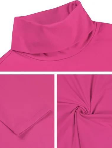Vista 7 de uxcell Camiseta de cuello alto para hombre, ajuste entallado, manga larga, cuello de tortuga