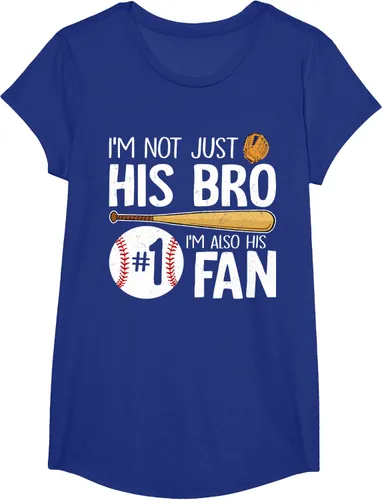 Vista 31 de Camiseta Baseball Brother I'm Not Just His Bro I'm His Number One Fan, Negro