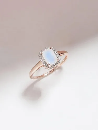 Vista 4 de YoTreasure Anillo de piedra lunar de 1.52 quilates sólido de oro rosa de 10 quilates, Metal Metal Piedra preciosa, piedra de luna