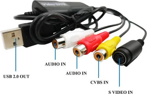 Vista 3 de Wiistar Adaptador de dispositivo de tarjeta de captura de video USB 2.0 VHS a convertidor digital
