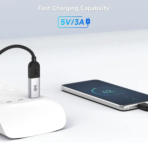 Vista 3 de Cable Matters Paquete de 2 adaptadores USB C a USB de 10 Gbps macho a hembra para transferencia de datos de alta velocidad y carga rápida, adaptador