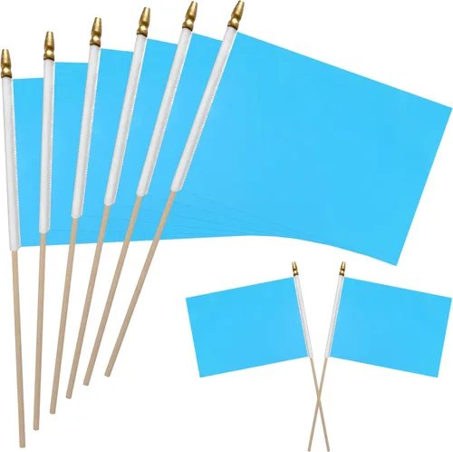 Vista 15 de WEITBF 12 Piezas Banderas Moradas Sólidas de 8×12 Pulgadas Pequeñas Banderas de Sublimación en Blanco para Bricolaje en Palo Mini Bandera Triangular