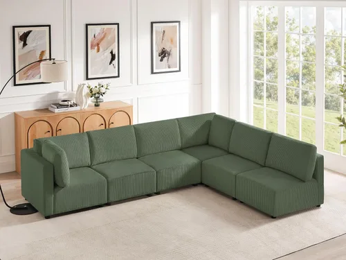 Vista 11 de Sofá biplaza de 66.9 pulgadas, sofá cama modular convertible de 2 plazas de pana, moderno juego de sofá combinado gratuito para sala de estar y Beige