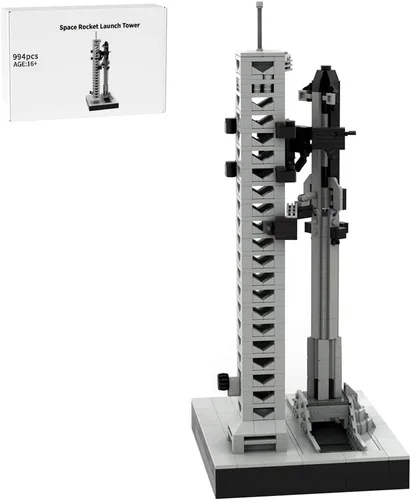 Vista 7 de Space Rocket - Juego de bloques de construcción de 1778 piezas con almohadilla de lanzamiento, modelo de cohete de exhibición coleccionable, regalo