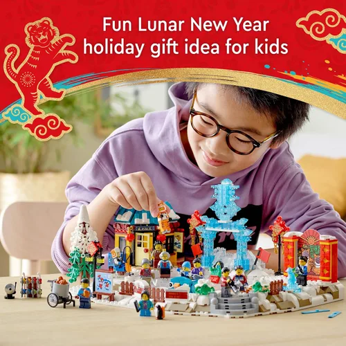 Vista 6 de LEGO Kit de construcción del Festival de Hielo Lunar New Year 80109; juguete de regalo para niños de 8 años en adelante; juego de construcción