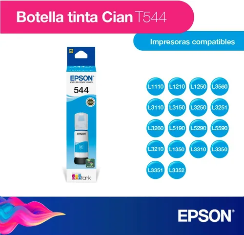 Vista 2 de Epson EcoTank T544 T544220 - Botella de tinta original cian