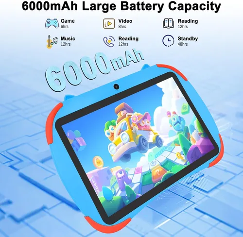 Vista 6 de Tableta para niños de 10 pulgadas, Tabletas Android 14, CPU Octa-core, 10GB+64GB+1TB Expandible, Tabletas para niños con Espacio para niños, Control