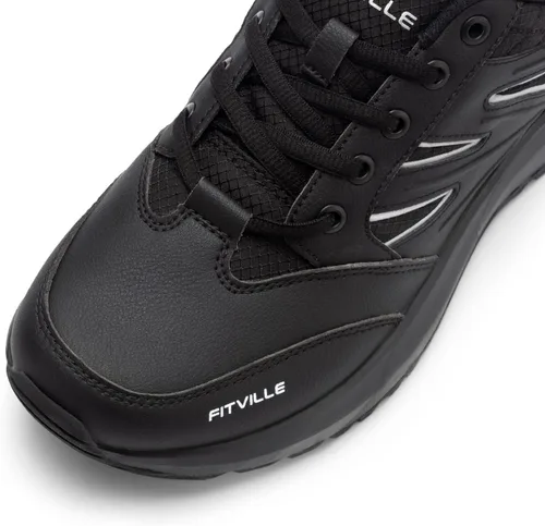 Vista 6 de FitVille Zapatos de senderismo anchos para hombre, repelentes al agua, para exteriores, zapatos de trabajo con soporte de arco, núcleo resistente