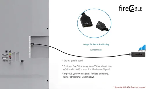 Vista 5 de fireCable Cable extensor HDMI XL para palillos de transmisión Aumenta la señal WiFi para una transmisión más rápida