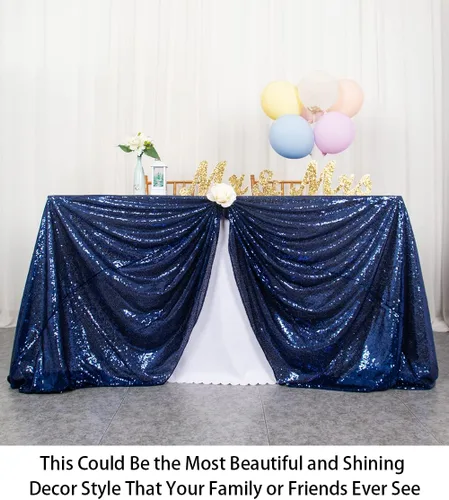 Vista 3 de ShinyBeauty - Mantel rectangular de lentejuelas (60” x 102”), diseño de bodas y fiestas de Navidad