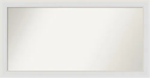 Vista 298 de Amanti Art Espejo de baño blanco para sobre el fregadero, 24 x 26 pulgadas, espejo rectangular blanco y blanco, marco de madera contemporáneo