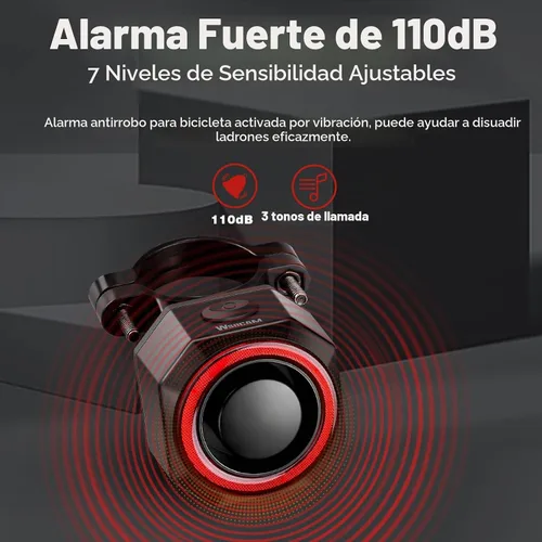 Vista 3 de WSDCAM Luz trasera inteligente para bicicleta, luz de freno de bicicleta, luz de freno automático, antirrobo, alarma de bicicleta con control