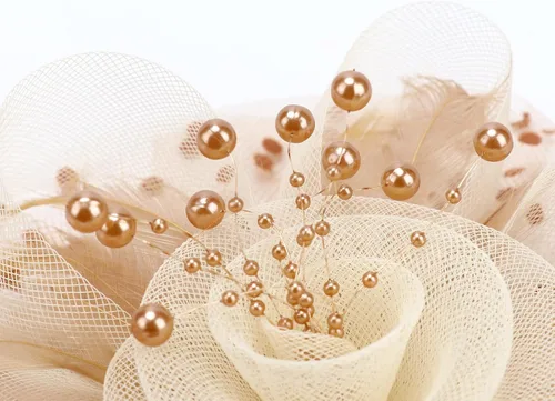 Vista 4 de DRESHOW Fascinators Hat Flower Mesh Ribbons Feathers on a Headband and a Clip Tea Party Headwear for Girls and Women
