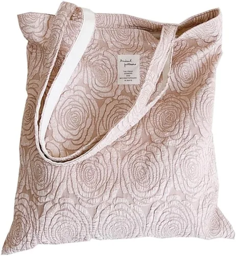 Vista 11 de Floral Canvas Tote Bag Double-Sided Printed Cloth Cotton Tote Floral Shoulder Bags for Beach Travel Shopping Grocery