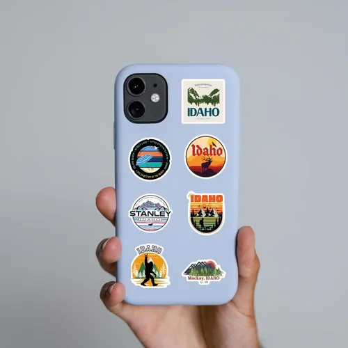 Vista 4 de Idaho State Stickers 60 calcomanías de viaje estéticas impermeables paquete de calcomanías de vinilo para botella de agua, laptop, taza, teléfono
