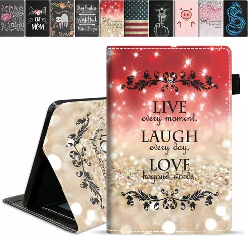 Vista 12 de Funda para tableta Amazon Fire HD 10/Fire HD 10 Plus (11ª generación, versión 2021), con cita inspiradora de «Be a Flamingo in a Flock», funda