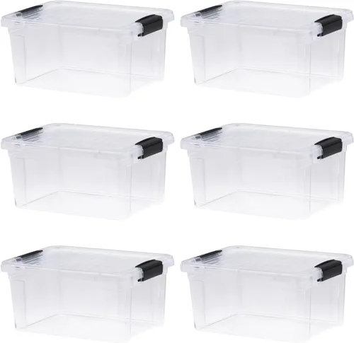 Vista 32 de Superio Mini contenedor de almacenamiento de plástico para crayón, suministros de arte y estuche de costura, organizador pequeño apilable