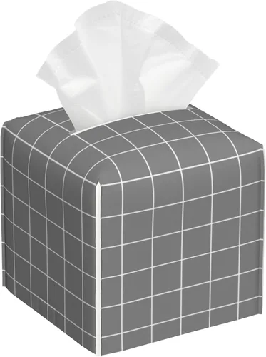 Vista 17 de Caja de pañuelos con diseño floral de amapola marrón con acuarela, diseño de flores abstractas de cuero, soporte decorativo para caja de papel