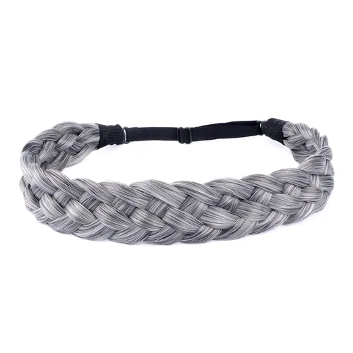 Vista 36 de Diadema clásica de cabello sintético trenzado de 5 hebras, trenzas gruesas y anchas, extensión de cabello con elástico para mujeres y niñas