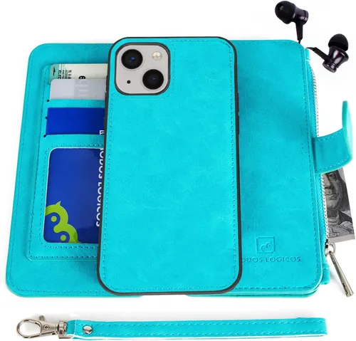 Vista 10 de MODOS LOGICOS Funda para iPhone 11, cartera desmontable, 2 en 1, almacenamiento en efectivo con cremallera, hasta 14 ranuras para tarjetas, 1 Negro