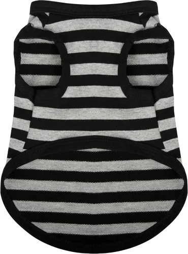 Vista 15 de Paiaite 3 piezas de camisa para perro a rayas de color oscuro, camisas sin mangas de algodón para cachorros, ropa transpirable para mascotas