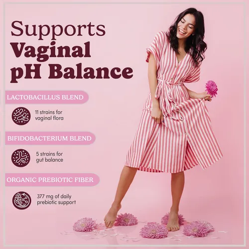 Vista 5 de Pretty Privates Probióticos vaginales para mujeres, salud vaginal, equilibrio de pH a partir de un suplemento probiótico, no un supositorio, 60