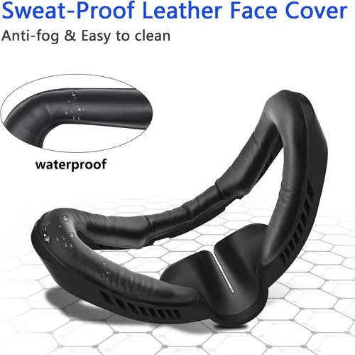 Vista 2 de Compatible with Playstation VR2 Face Bracket Replacement,VR PU Leather Facial Interface Pad Protective for PSVR2,Sweat-Proof Comfortable Face Cover