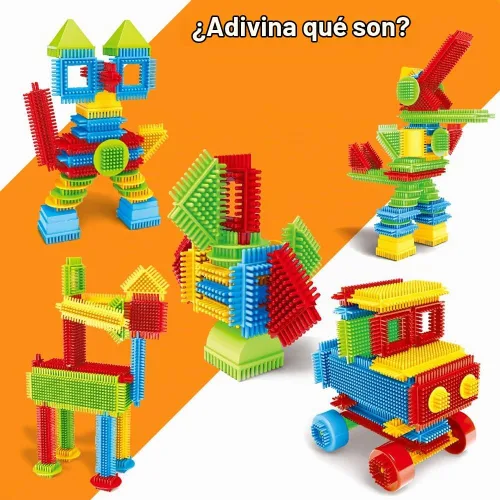 Vista 4 de Juguetes de construcción para bebés, 150pcs forma de cerda 3D bloques